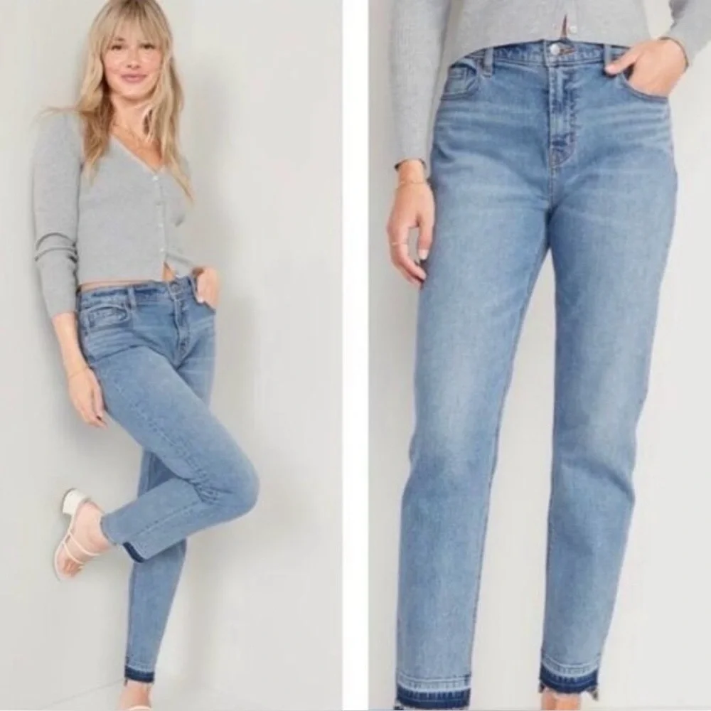 Old Navy Women Boyfriend Straight Cut Off Jeans Size 24 Bohemian Festival New
